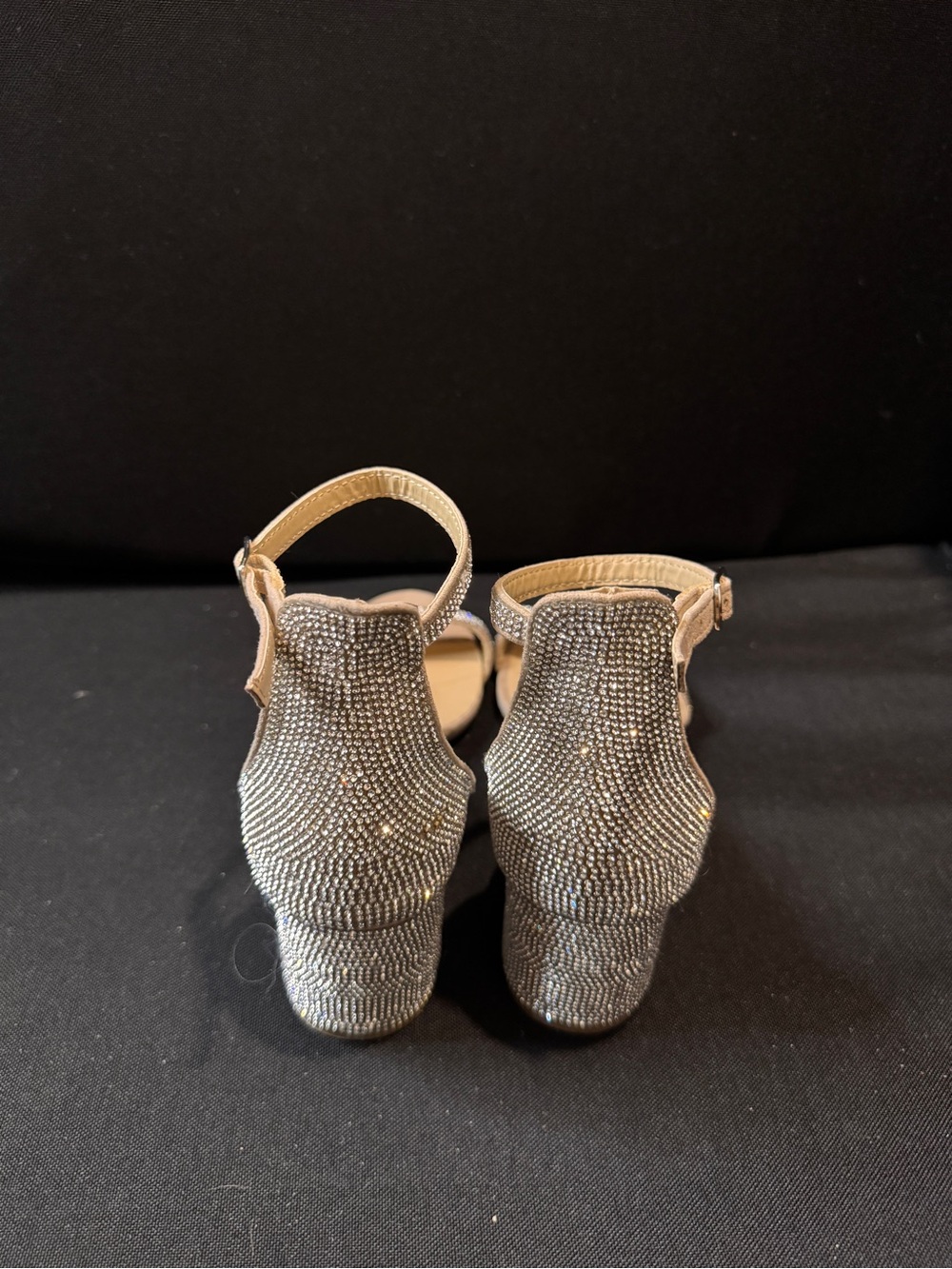 Lulu's Nude Rhinestone Ankle-Strap Block Heels - Picture 4 of 6